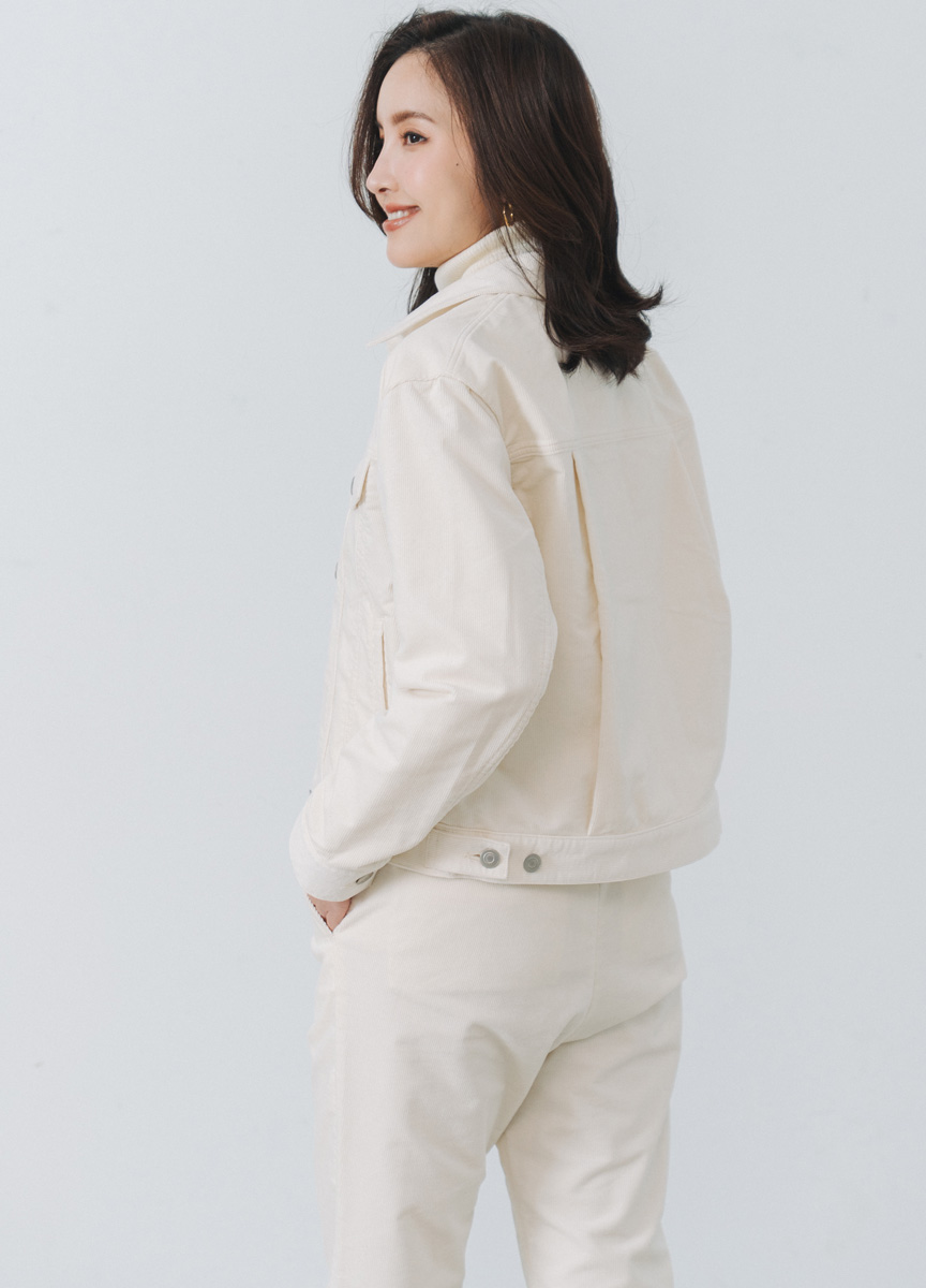 復古燈芯絨翻領外套